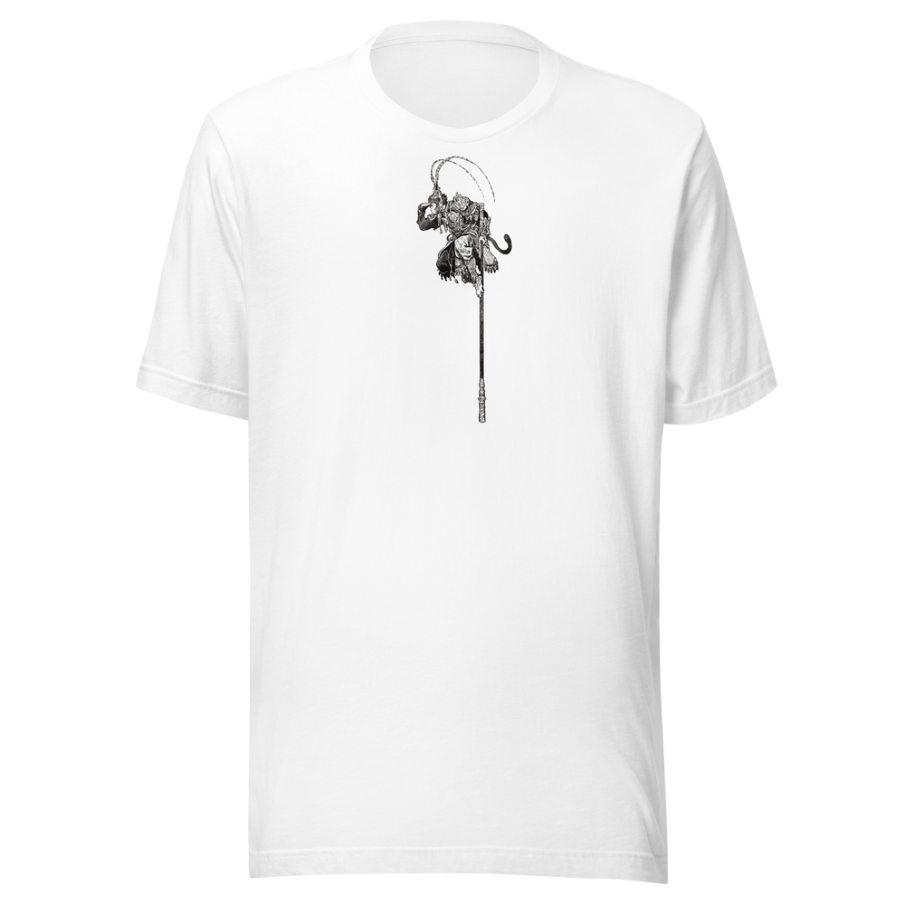 Maglietta White, in-equilibrio-sul-bastone-asia-037-maglietta-unisex. Mockup nativo trasparente.