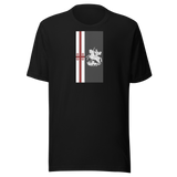Maglietta Black, cinque-croci-cavaliere-e-drago-asia-090-maglietta-unisex. Mockup nativo trasparente.