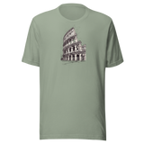 Colosseo · maglietta salvia, vista frontale. Mockup nativo trasparente.