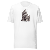 Colosseo · maglietta bianco, vista frontale. Mockup nativo trasparente.