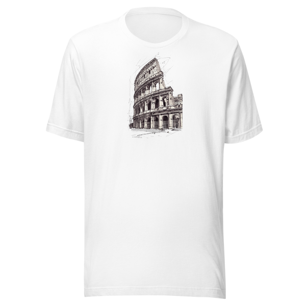 Colosseo · maglietta bianco, vista frontale. Mockup nativo trasparente.