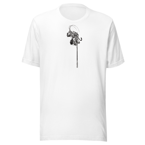Maglietta White, in-equilibrio-sul-bastone-asia-037-maglietta-unisex. Mockup nativo trasparente.
