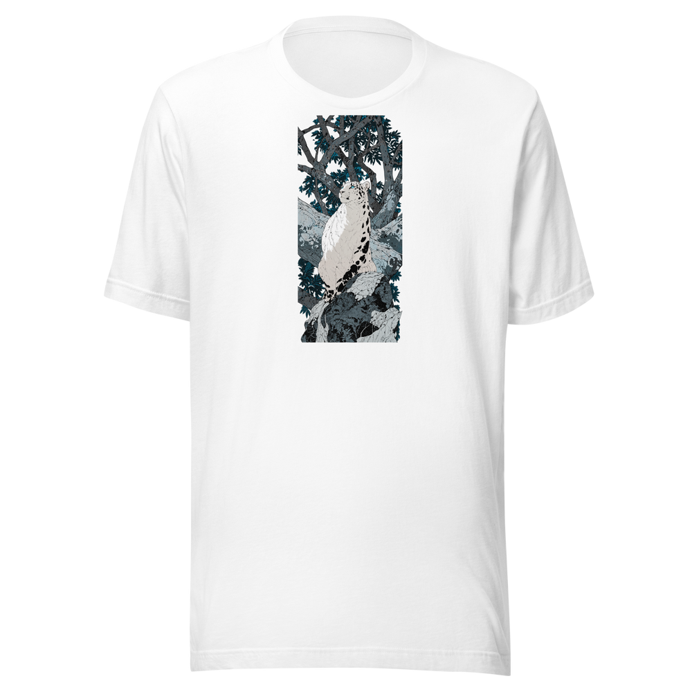 Felino nella foresta blu · Maglietta unisex — White — stampa frontale