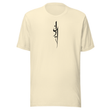 Maglietta unisex Natural, vista frontale. Iran — Nome in verticale · Maglietta unisex Mockup nativo trasparente.