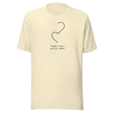 Maglietta unisex Natural, vista frontale. La persona giusta, il momento sbagliato. Mockup nativo trasparente.