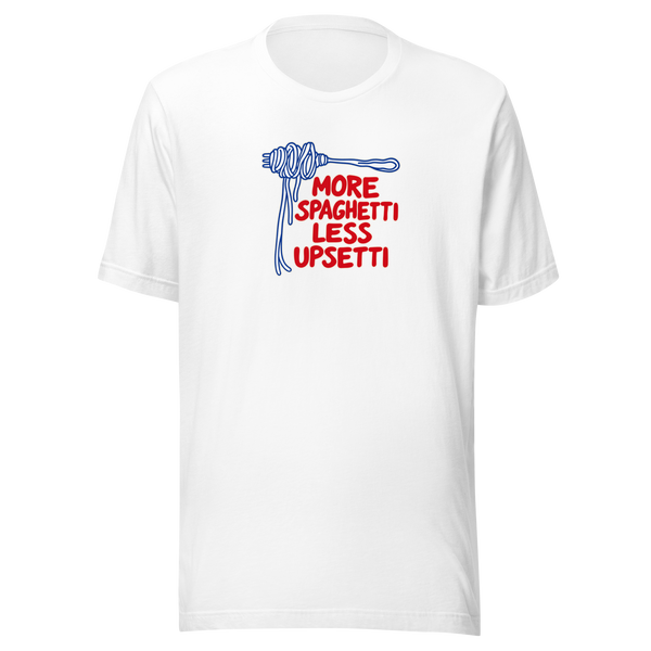 spaghetti-e-buonumore-maglietta-unisex | White | mockup nativo trasparente frontale