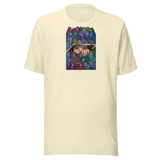 Uno sguardo oltre lo strappo, maglietta unisex naturale, mockup nativo trasparente del fronte.