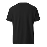 T-shirt in cotone pesante nera vista da dietro, senza stampa